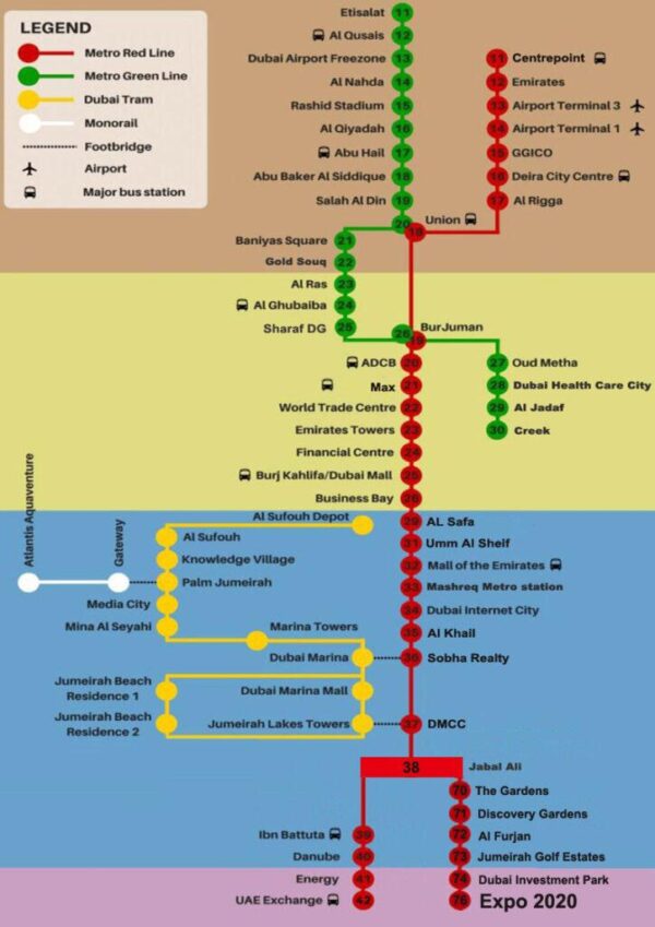 Dubai EXPO 2020 Metro Route - Route 2020